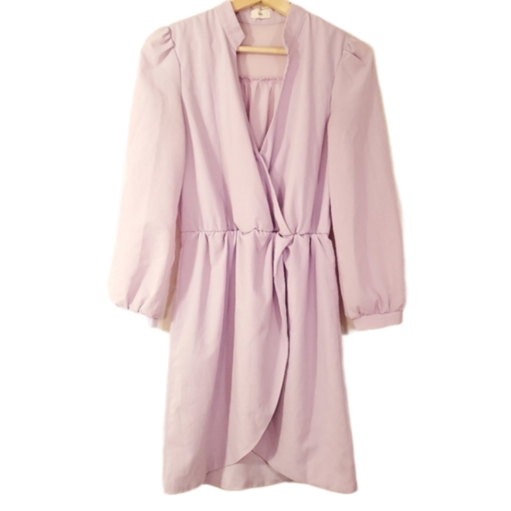 Tobi S Puff Sleeve Lavender Dress